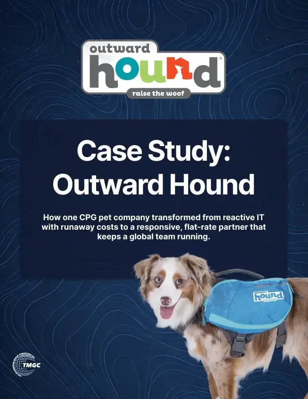 Case study cover with text Outward Hound and dog wearing Outward Hound vest